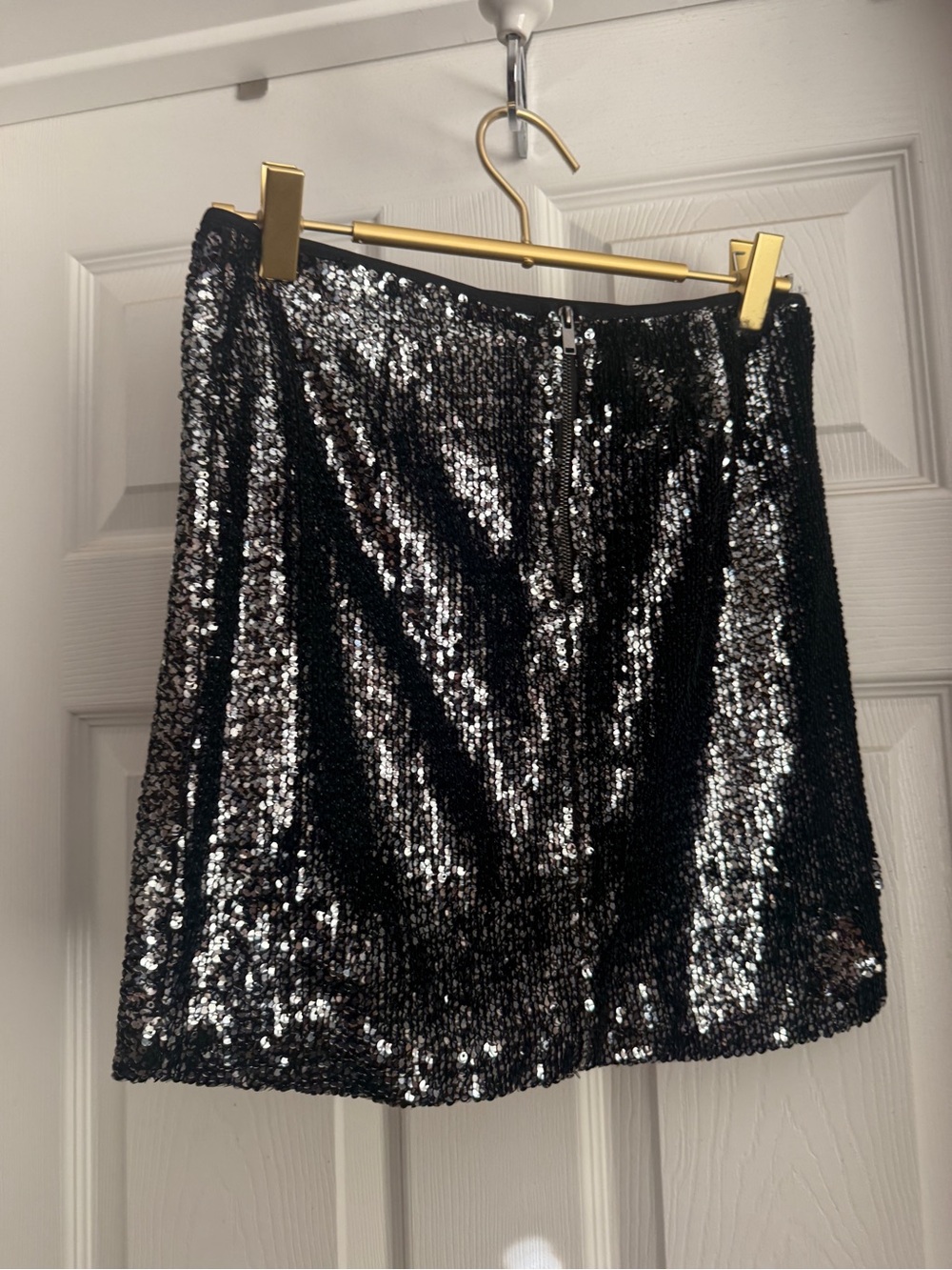 Forever 21 Black and Silver Sequin Mini Skirt